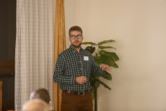 Šimon Mackovjak informoval o projekte Space::Lab, ktorý sa realizuje na pôde Ústavu experimentálnej fyziky v Košiciach. (Foto: Pavol Rapavý)